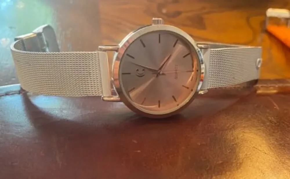 Women's 34mm Rose Gold Tone Charming Charlie Watch, White Mesh Band